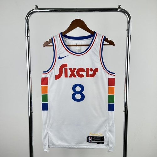 2025 Season City Version NBA Philadelphia 76ers White #8 Jersey-311