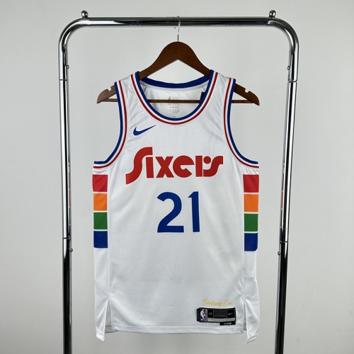 2025 Season City Version NBA Philadelphia 76ers White #21 Jersey-311