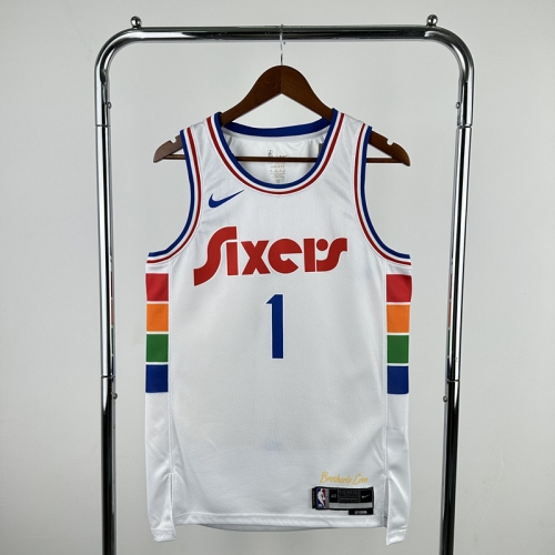 2025 Season City Version NBA Philadelphia 76ers White #1 Jersey-311