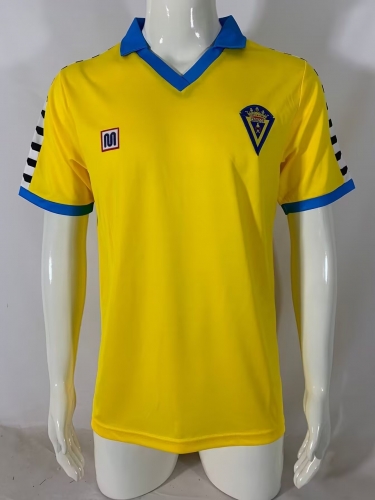 83/84 Retro Version Cádiz CF Home Yellow Thailand Soccer Jersey AAA-503