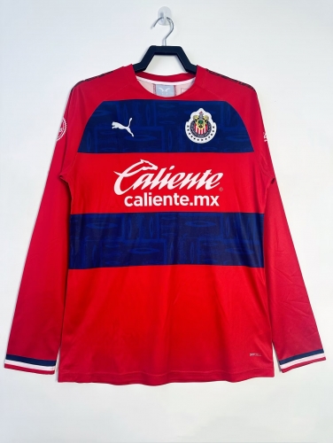 19/20 Retro Version CD Guadalajara Away Red & Blue LS Thailand Soccer Jersey AAA-811