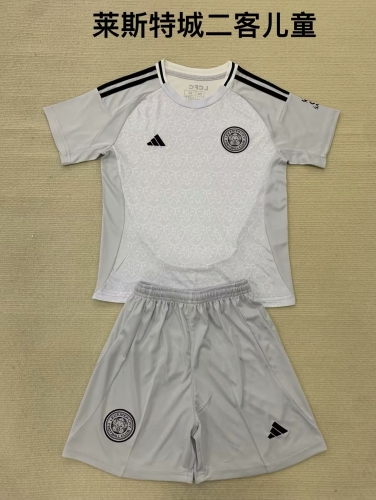 Kids 2024/25 Leicester City 2nd Away Gray Kids/Youth Soccer Uniform-208