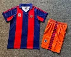 Kids 91/92 Retro Version Barcelona Home Blue & Red Kids/Youth Soccer Uniform-1040