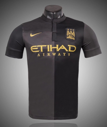 13/14 Retro Version Manchester City Away Black & Gray Thailand soccer jersey AAA-1041