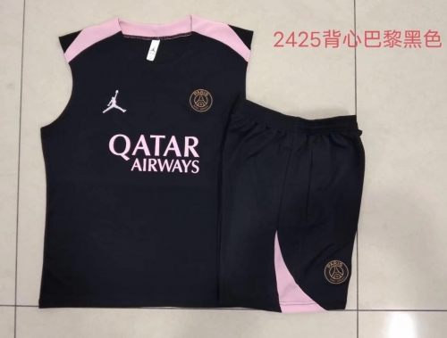 2024/25 Paris SG Black Shorts-Sleeve Thailand Soccer Uniform-815