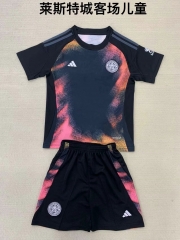 Kids 2024/25 Leicester City Away Black & Pink Kids/Youth Soccer Uniform-208