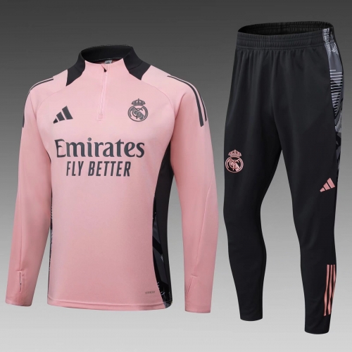 2024/25 Real Madrid Pink Soccer Tracksuit Uniform-815/411