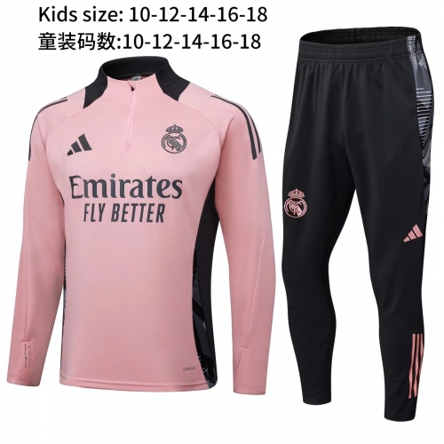 Kids 2024/25 Real Madrid Pink Kids/Youth Soccer Tracksuit Uniform-815/411