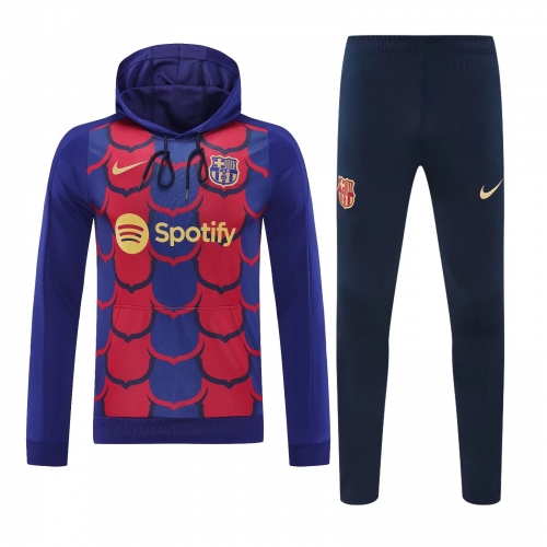 2024/25 Barcelona Red & Blue Thailand Soccer Tracksuit Uniform With Hat-418