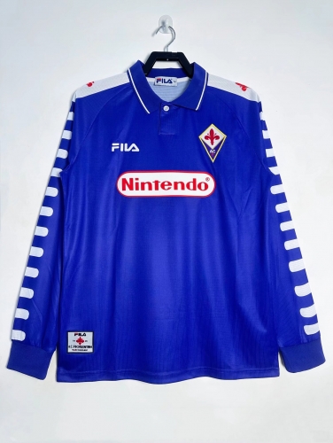 98/99 Retro Version Fiorentina Home Blue Thailand LS Soccer Jersey AAA-811/410/503