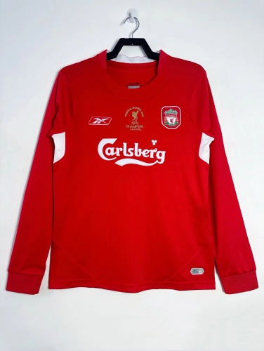 04/05 Retro Version Liverpool Home Red LS Thailand Soccer Jersey AAA-811