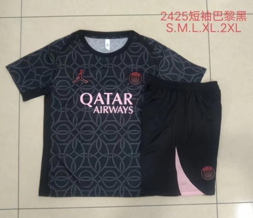 2024/25 Paris SG Black Shorts-Sleeve Thailand Soccer Uniform-815