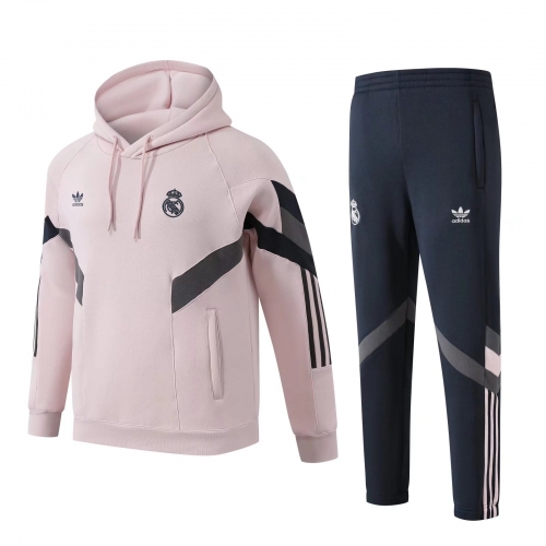 2024/25 Real Madrid Pink Soccer Tracksuit Uniform With Hat-703