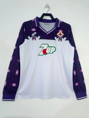 92/93 Retro Version Fiorentina Away White Thailand LS Soccer Jersey AAA-811