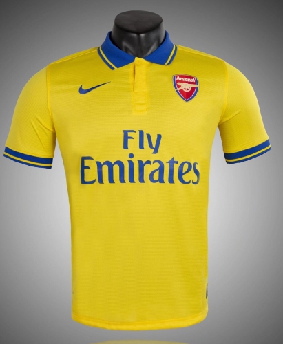 13/14 Retro Version Arsenal Away Yellow Thailand Soccer Jersey AAA-1041