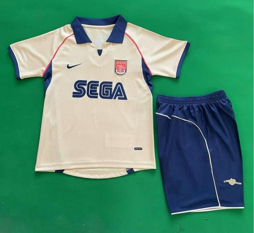 01/02 Retro Version Arsenal Away Rice White Kids/Youth Soccer Uniform-811