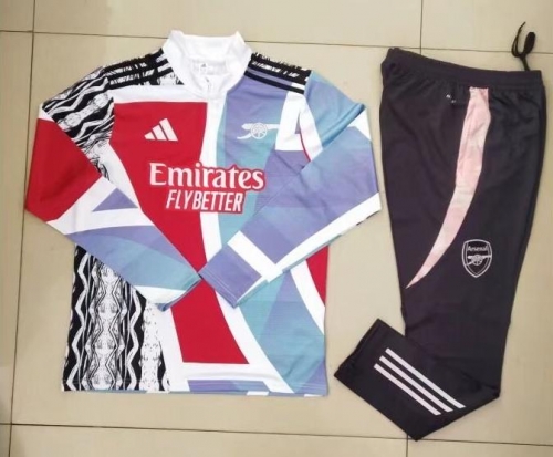 2024/25 Arsenal Red & Blue Soccer Tracksuit Uniform-GDP