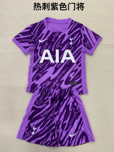 Kids 2024/25 Tottenham Hotspur Goalkeeper Purple Kids/Youth Soccer Uniform-208