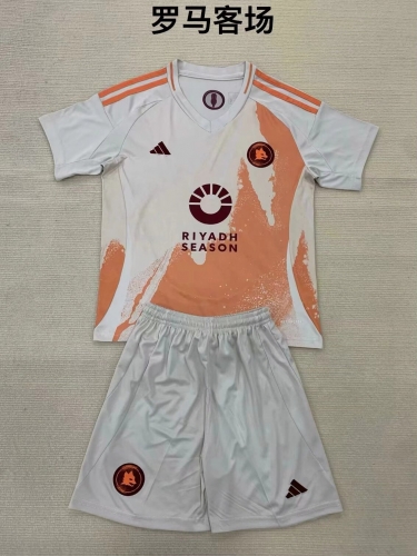 2024/25 AS Roma Away White Soccer Uniform-208