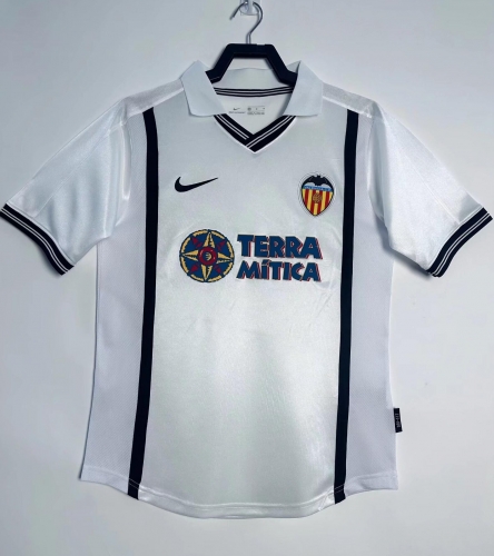 00-01 Retro Version Valencia Home White Thailand Soccer Jersey AAA-503/811