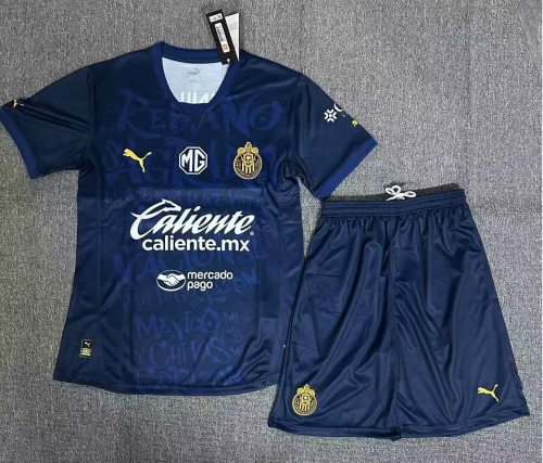 2024/25 Deportivo Guadalajara 2nd Away Royal Blue Soccer Uniform-516