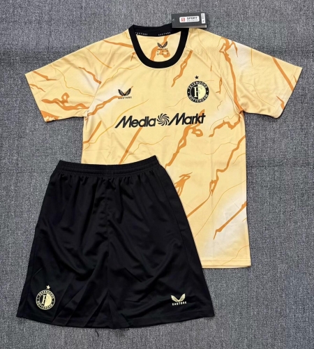 2025/26 Feyenoord Rotterdam 3nd Away Yellow Soccer Uniform-516