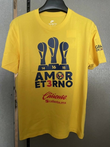 2024/25 Champion Version América Yellow Soccer Cotton T-Shirts-308/47