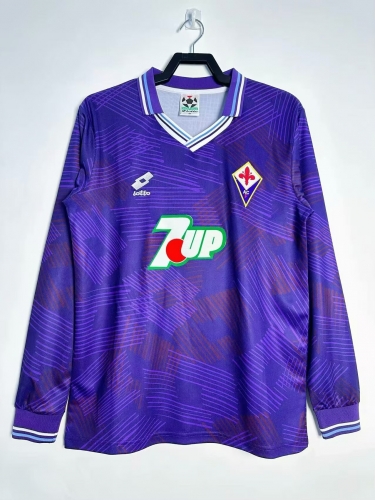 92/93 Retro Version Fiorentina Home Purple Thailand LS Soccer Jersey AAA-811