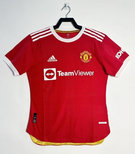 Player Version 2021/22 Manited United Home Red Thailand Soccer Jersey AAA-811