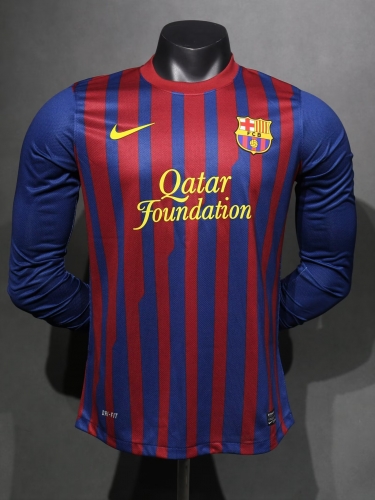 Player Retro Version 2011/12 Barcelona Home Red & Blue Thailand LS Soccer Jersey AAA-703