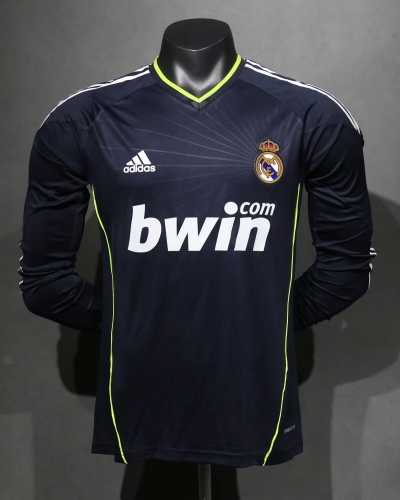 Player Retro Version 2010/11 Real Madrid Away Black Thailand LS Soccer Jersey AAA-703