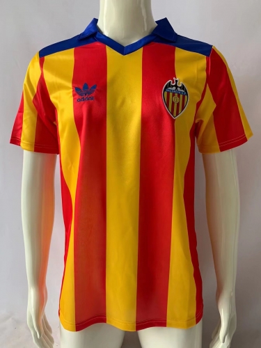 80/82 Retro Version Valencia Away Yellow & Red Thailand Soccer Jersey AAA-503