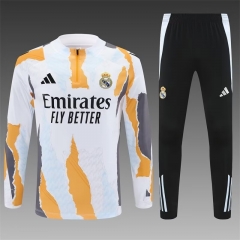 2024/25 Real Madrid White Soccer Tracksuit Uniform-GDP/801