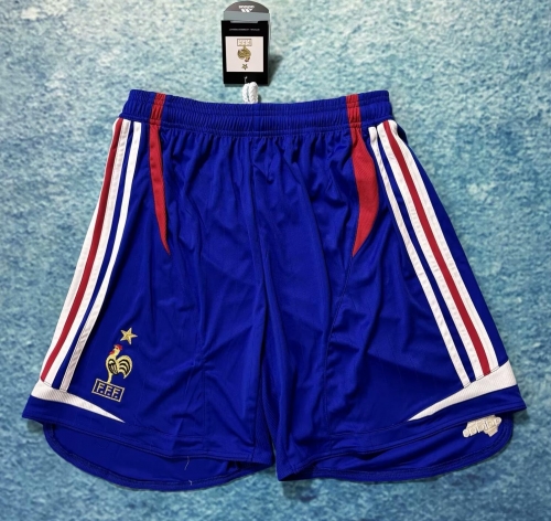 06 Retro Version France Home Blue Thailand Soccer Shorts-601