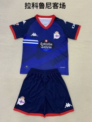 Kids 2024/25 Deportivo de La Coruña Away Blue Kids/Youth Soccer Uniform-208