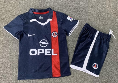 02 Retro Version Paris SG Home Blue Kids/Youth Soccer Uniform-1040