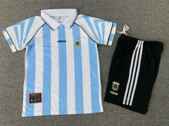 Kids 1996/97 Retro Argentina Home Blue and White Kids/Youth Soccer Uniform-1040