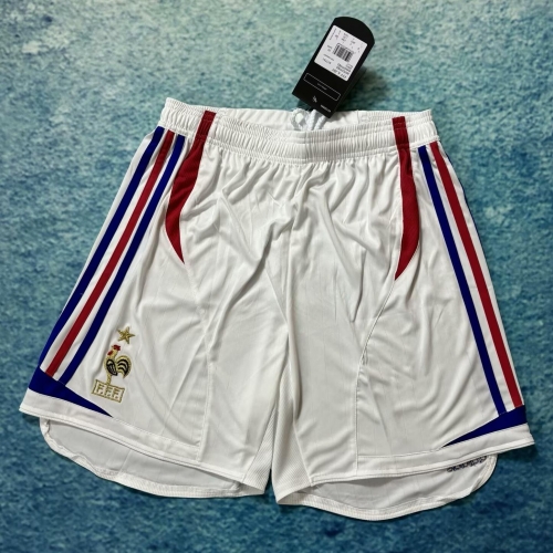 06 Retro Version France Away White Thailand Soccer Shorts-601