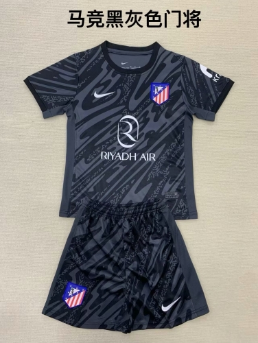 2024/25 Atletico Madrid Goalkeeper Black Gray Soccer Uniform-208