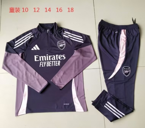 Kids 2024/25 Arsenal Purple Kids/Youth Soccer Tracksuit Uniform-GDP