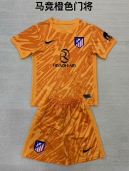 Kids 2024/25 Atletico Madrid Goalkeeper Orange Youth/Kids Soccer Uniform-208