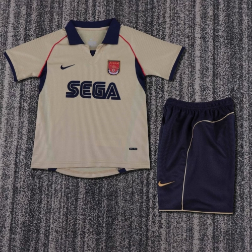 01/02 Retro Version Arsenal Away Rice White Kids/Youth Soccer Uniform-811