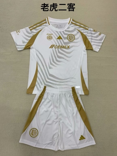 Kids 2024/25 Tigres UANL 2nd Away White Kids/youth Soccer Uniform-208