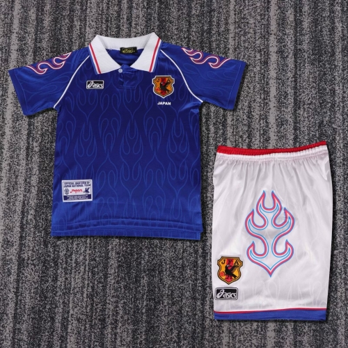 Kids 1998 Retro Version Japan Home Blue Kids/Youth Soccer Uniform-811