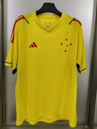 2024/25 Limited Version Cruzeiro EC Yellow Goalkeeper Thailand Soccer Jersey AAA-1116