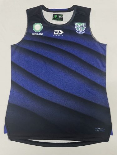 2025 Warriors Blue & Black Thailand Rugby Shirts Vest-805