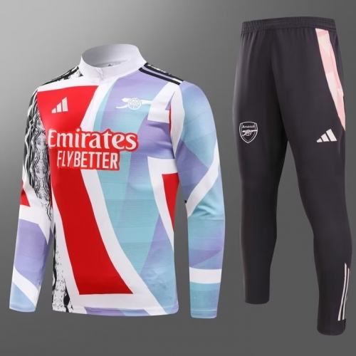 2024/25 Arsenal Red & Blue Soccer Tracksuit Uniform-GDP