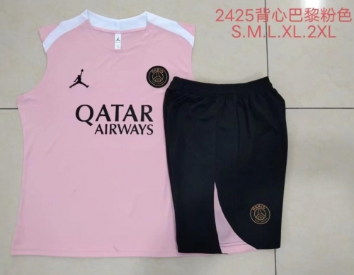 2024/25 Paris SG Pink Shorts-Sleeve Thailand Soccer Uniform-815