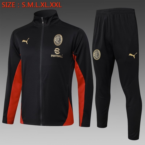 2024/25 AC Milan Black Soccer Jacket Uniform-815