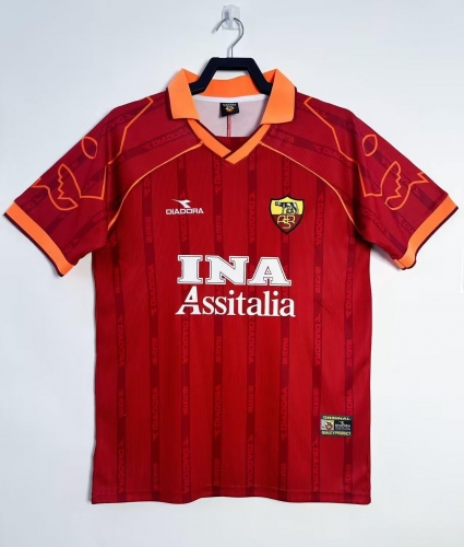 99/00 Retro Version AS Roma Home Red Thailand Soccer Jersey AAA-811